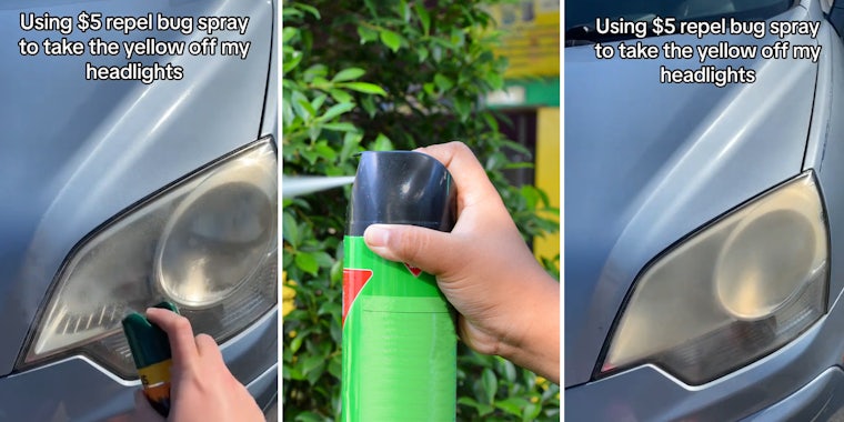 Man shares how to fix foggy headlights--all it takes is $5 bug spray