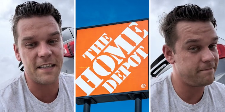 Man talking(l+r), Home Depot(c)