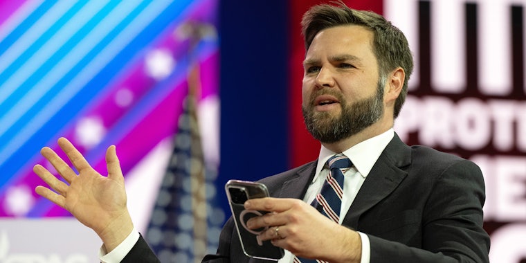 JD Vance with phone