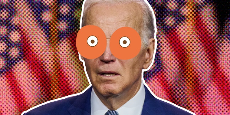 Joe Biden with Hooters Eyes