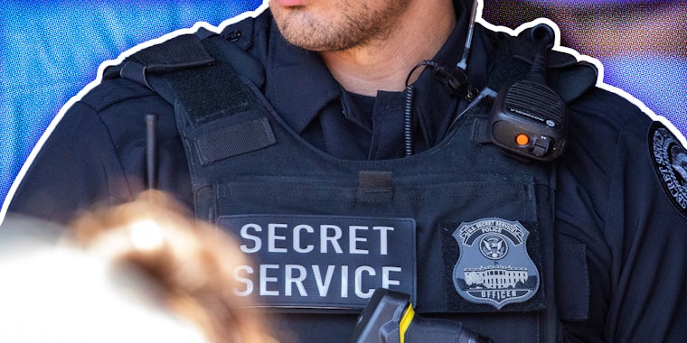 Close up of secret service member