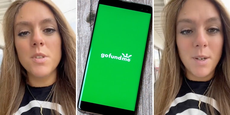 Woman talking(l+r), GoFundMe(c)