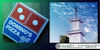 A box of Domino's Pizza next to a church. The Daily Dot newsletter web_crawlr logo is in the bottom right corner.